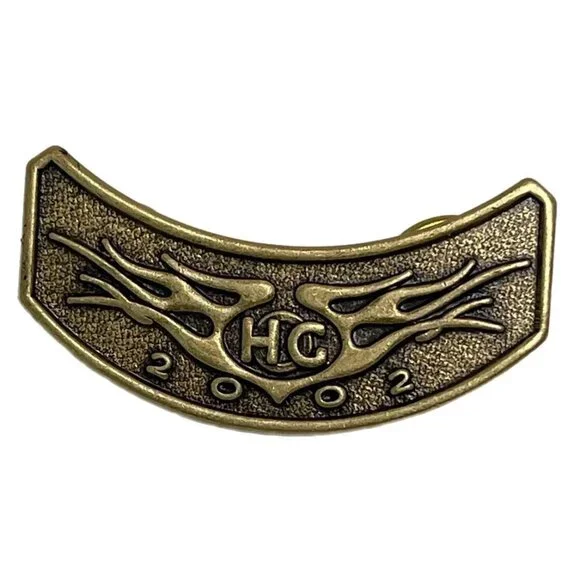 Vintage 2002 Harley Davidson HOG Owners Group Member Rocker Vest Hat Lapel Pin - Picture 1 of 8